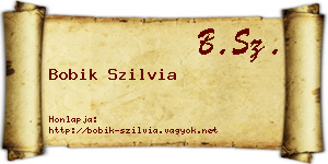 Bobik Szilvia névjegykártya